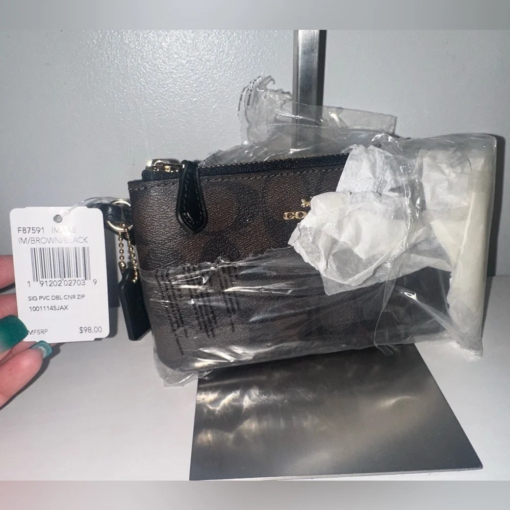 Coach Black and Brown Wristlet - Picture 2 of 6